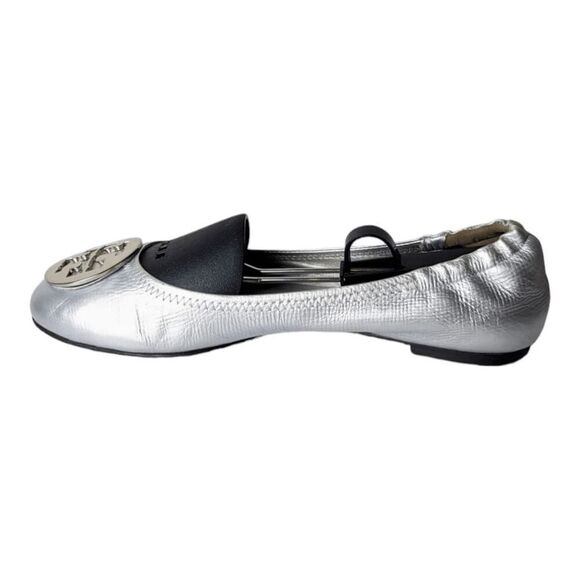 TORY BURCH Claire 'Silver' Ballet Flats Size 10.5M - Picture 7 of 11